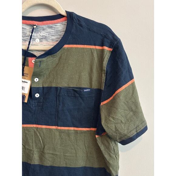 NWT Chubbies The Band About Striped Henley Blue Green Size Large - Picture 4 of 6